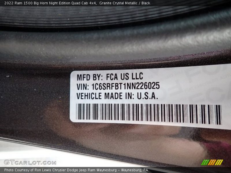 Granite Crystal Metallic / Black 2022 Ram 1500 Big Horn Night Edition Quad Cab 4x4