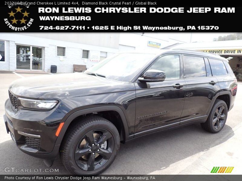 Diamond Black Crystal Pearl / Global Black 2022 Jeep Grand Cherokee L Limited 4x4