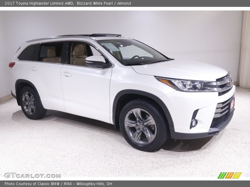 Blizzard White Pearl / Almond 2017 Toyota Highlander Limited AWD