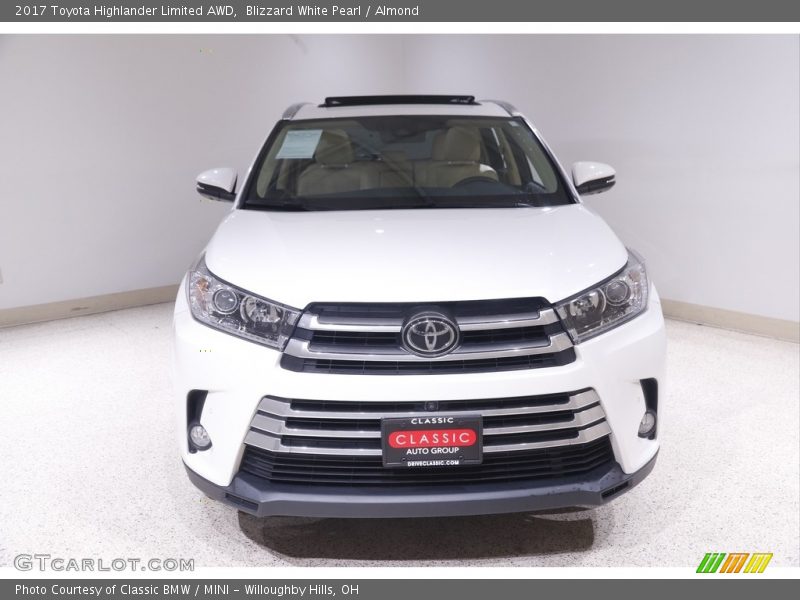 Blizzard White Pearl / Almond 2017 Toyota Highlander Limited AWD