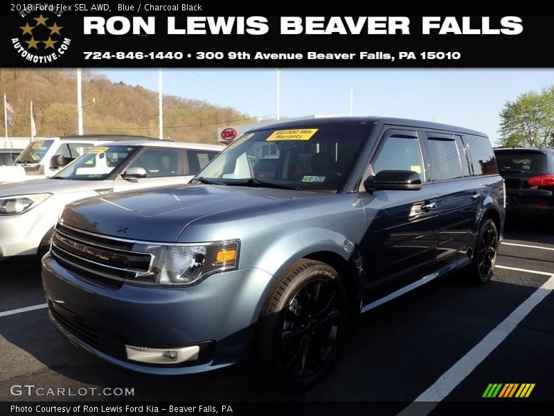 Blue / Charcoal Black 2018 Ford Flex SEL AWD