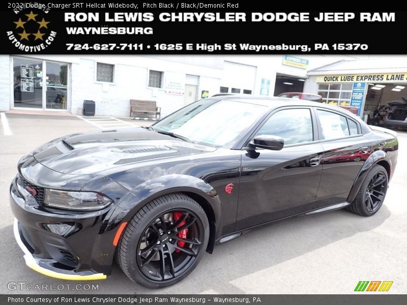 Pitch Black / Black/Demonic Red 2022 Dodge Charger SRT Hellcat Widebody