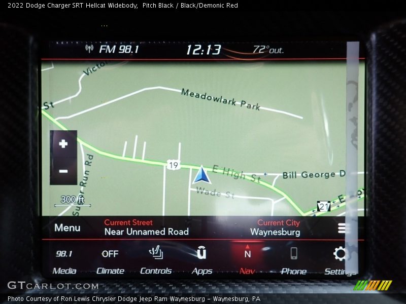 Navigation of 2022 Charger SRT Hellcat Widebody