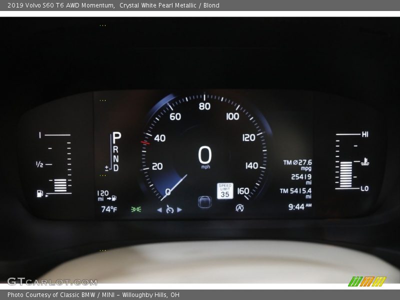 Crystal White Pearl Metallic / Blond 2019 Volvo S60 T6 AWD Momentum