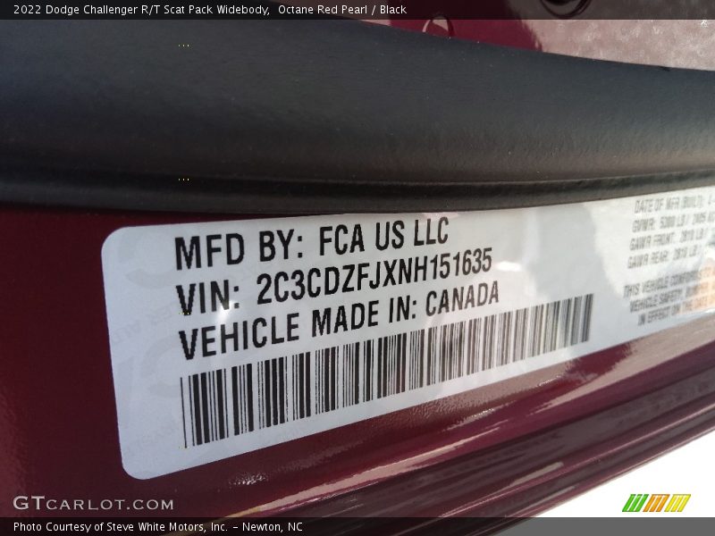 Octane Red Pearl / Black 2022 Dodge Challenger R/T Scat Pack Widebody