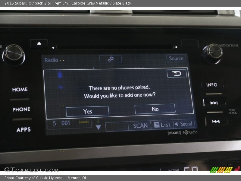 Carbide Gray Metallic / Slate Black 2015 Subaru Outback 2.5i Premium