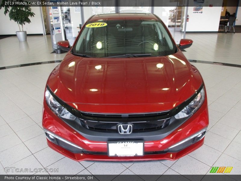 Molten Lava Pearl / Black 2019 Honda Civic EX Sedan
