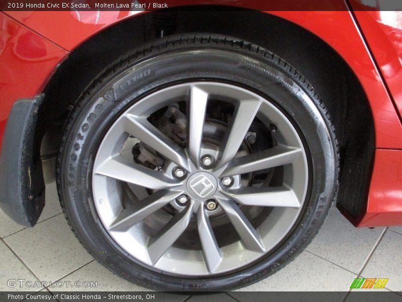 Molten Lava Pearl / Black 2019 Honda Civic EX Sedan