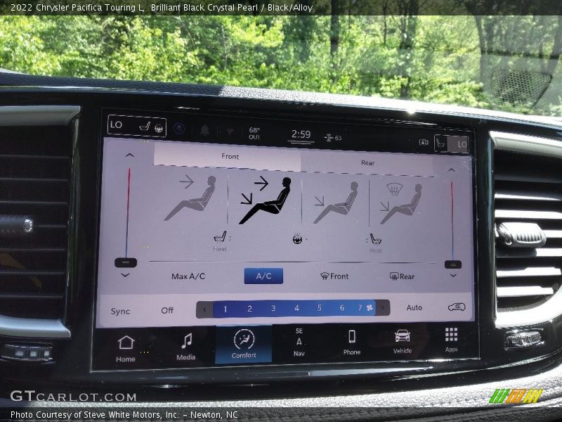 Brilliant Black Crystal Pearl / Black/Alloy 2022 Chrysler Pacifica Touring L