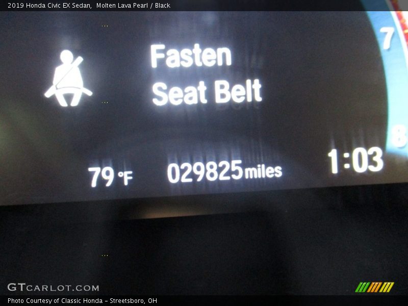 Molten Lava Pearl / Black 2019 Honda Civic EX Sedan