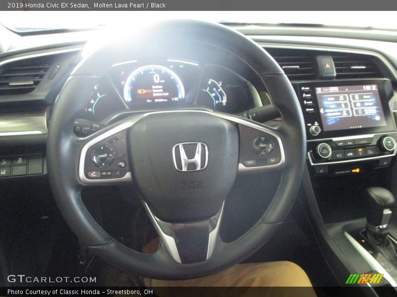 Molten Lava Pearl / Black 2019 Honda Civic EX Sedan
