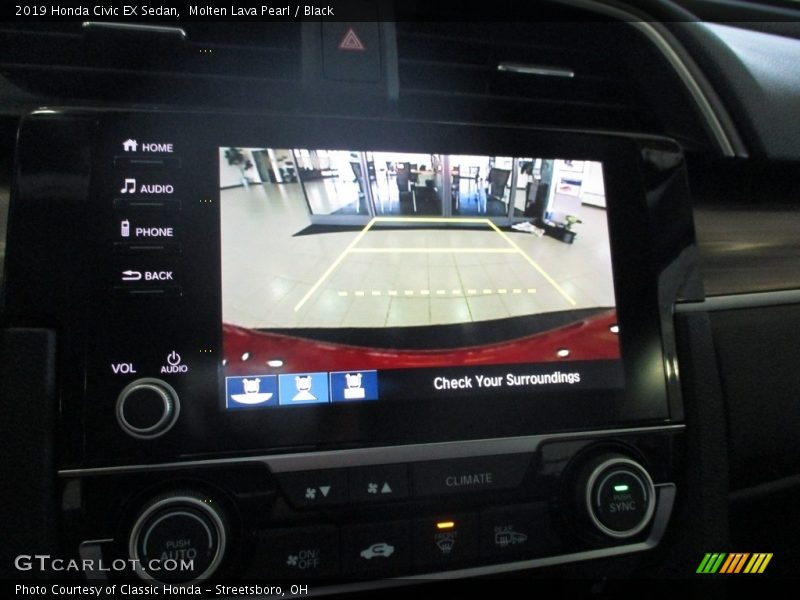 Molten Lava Pearl / Black 2019 Honda Civic EX Sedan