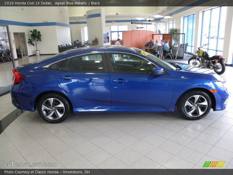 Agean Blue Metallic / Black 2019 Honda Civic LX Sedan