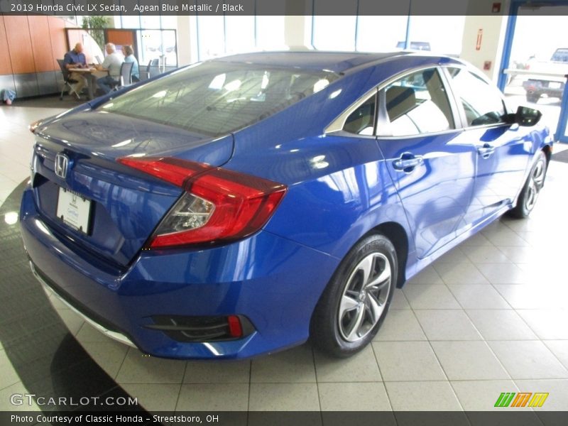 Agean Blue Metallic / Black 2019 Honda Civic LX Sedan