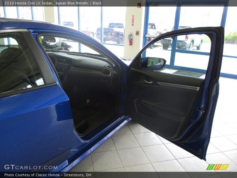 Agean Blue Metallic / Black 2019 Honda Civic LX Sedan