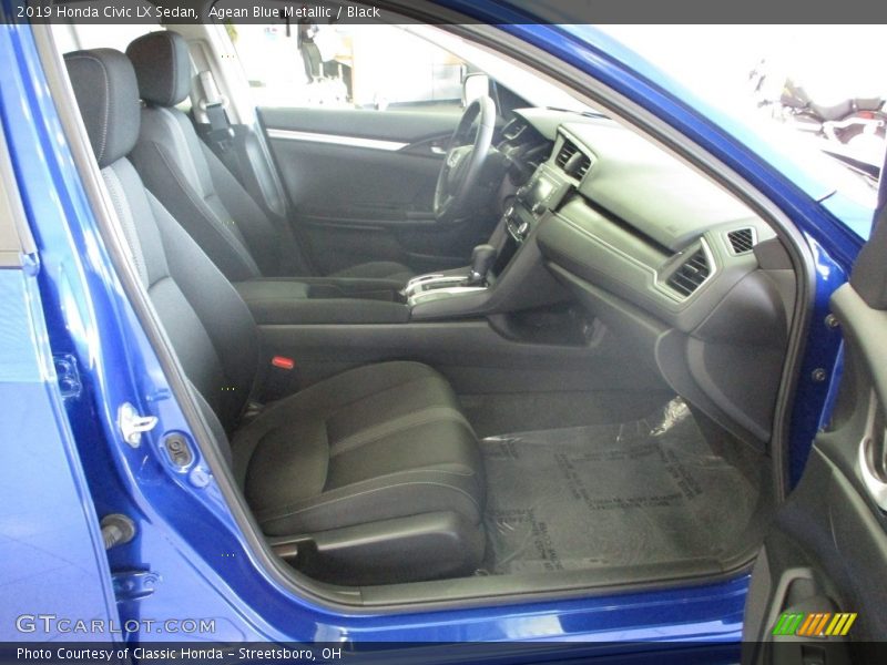 Agean Blue Metallic / Black 2019 Honda Civic LX Sedan