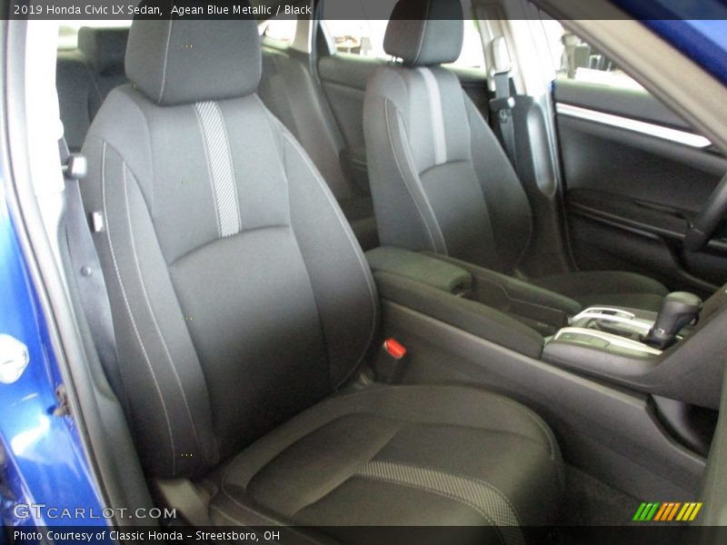 Agean Blue Metallic / Black 2019 Honda Civic LX Sedan