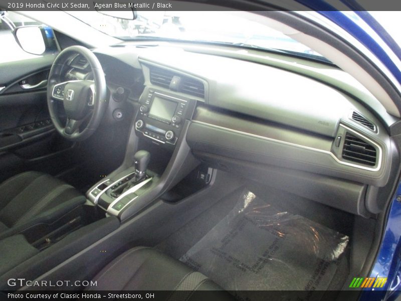 Agean Blue Metallic / Black 2019 Honda Civic LX Sedan