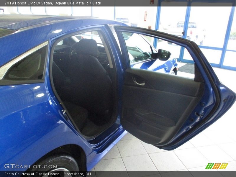 Agean Blue Metallic / Black 2019 Honda Civic LX Sedan