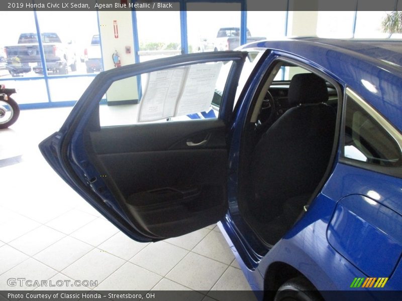 Agean Blue Metallic / Black 2019 Honda Civic LX Sedan