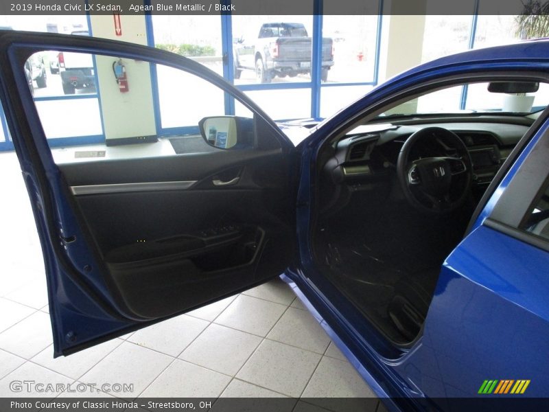 Agean Blue Metallic / Black 2019 Honda Civic LX Sedan