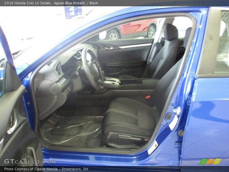 Agean Blue Metallic / Black 2019 Honda Civic LX Sedan