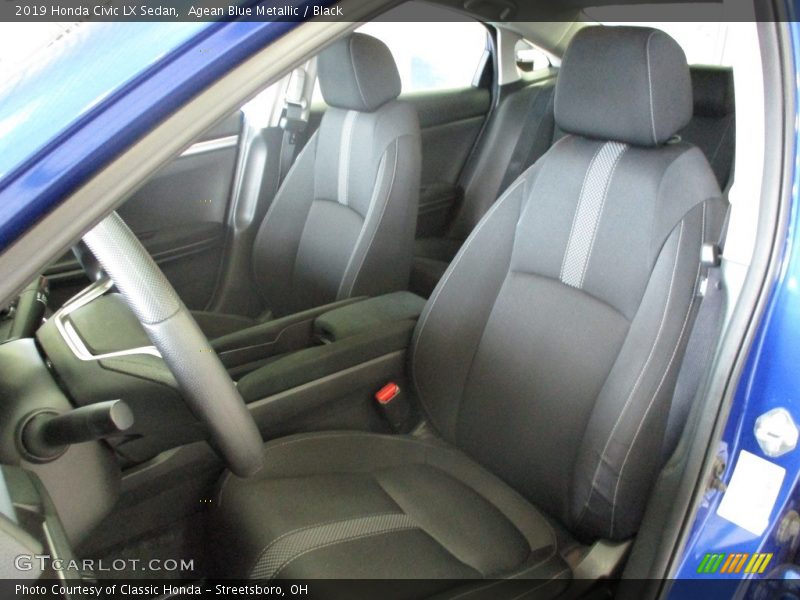Agean Blue Metallic / Black 2019 Honda Civic LX Sedan