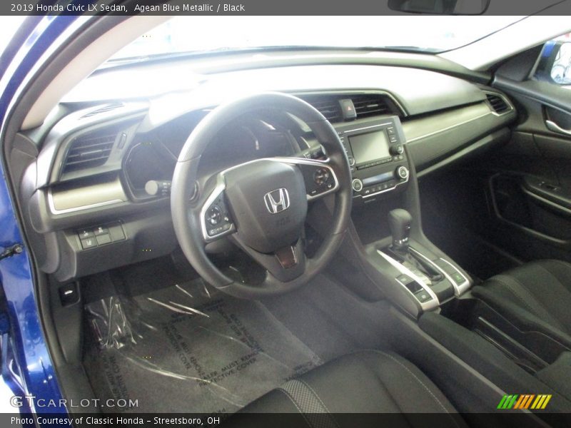Agean Blue Metallic / Black 2019 Honda Civic LX Sedan