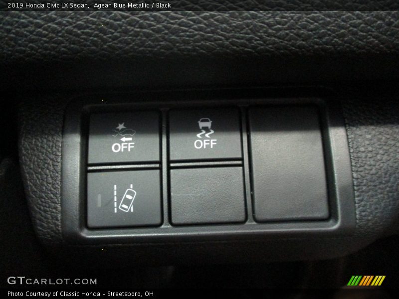 Agean Blue Metallic / Black 2019 Honda Civic LX Sedan