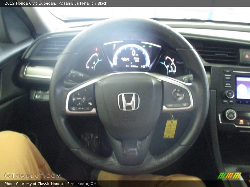 Agean Blue Metallic / Black 2019 Honda Civic LX Sedan
