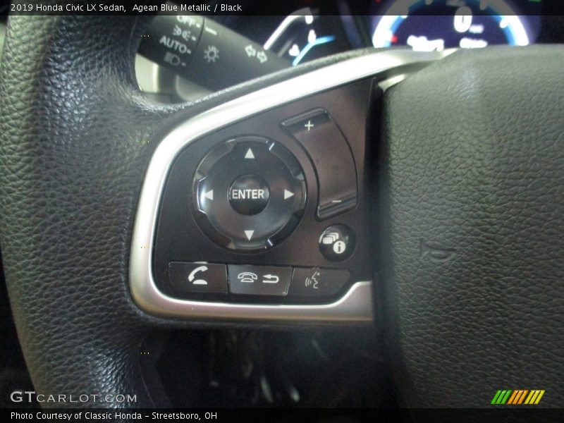 Agean Blue Metallic / Black 2019 Honda Civic LX Sedan