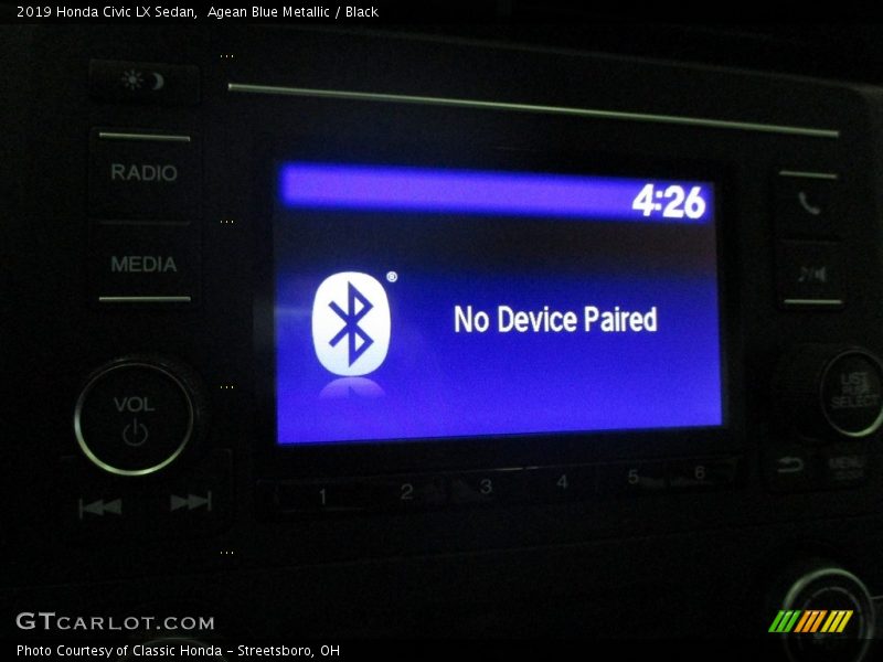 Agean Blue Metallic / Black 2019 Honda Civic LX Sedan