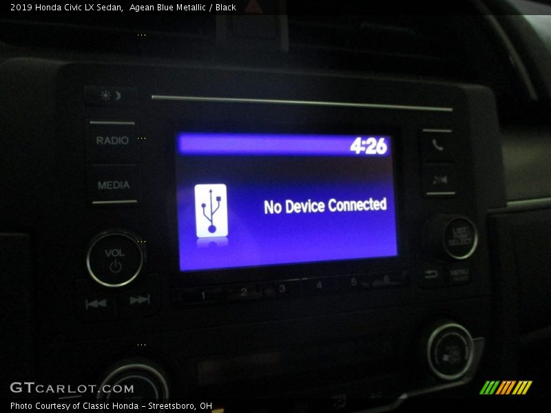 Agean Blue Metallic / Black 2019 Honda Civic LX Sedan