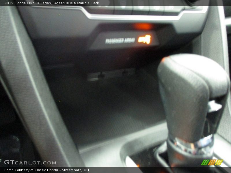 Agean Blue Metallic / Black 2019 Honda Civic LX Sedan