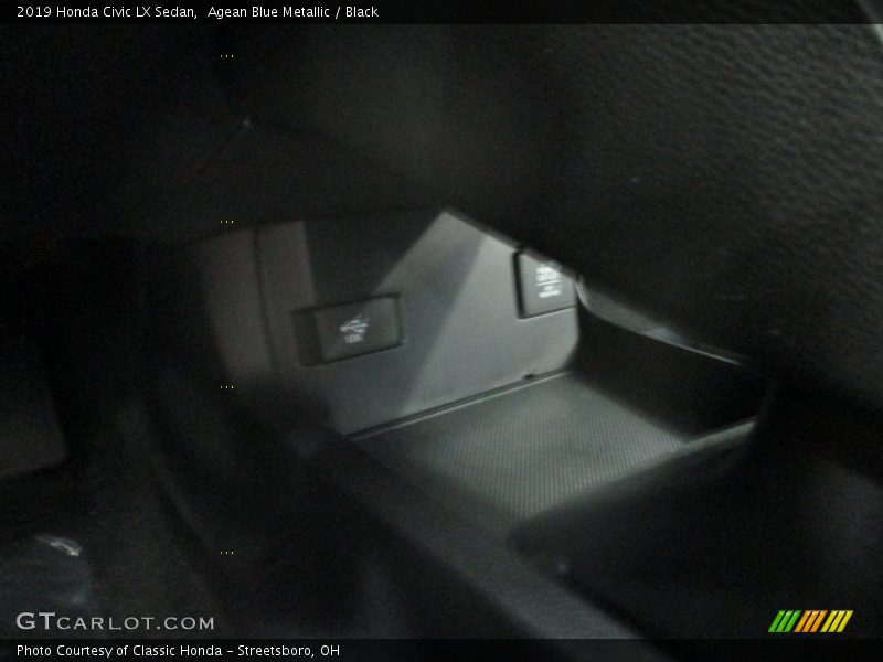 Agean Blue Metallic / Black 2019 Honda Civic LX Sedan