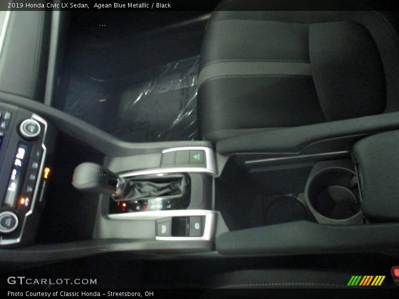 Agean Blue Metallic / Black 2019 Honda Civic LX Sedan