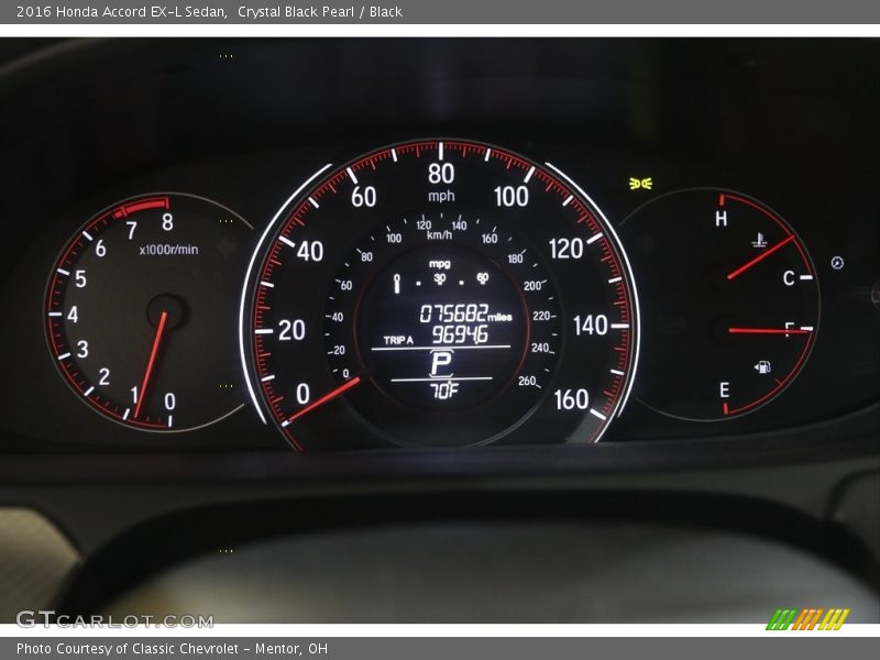 Crystal Black Pearl / Black 2016 Honda Accord EX-L Sedan