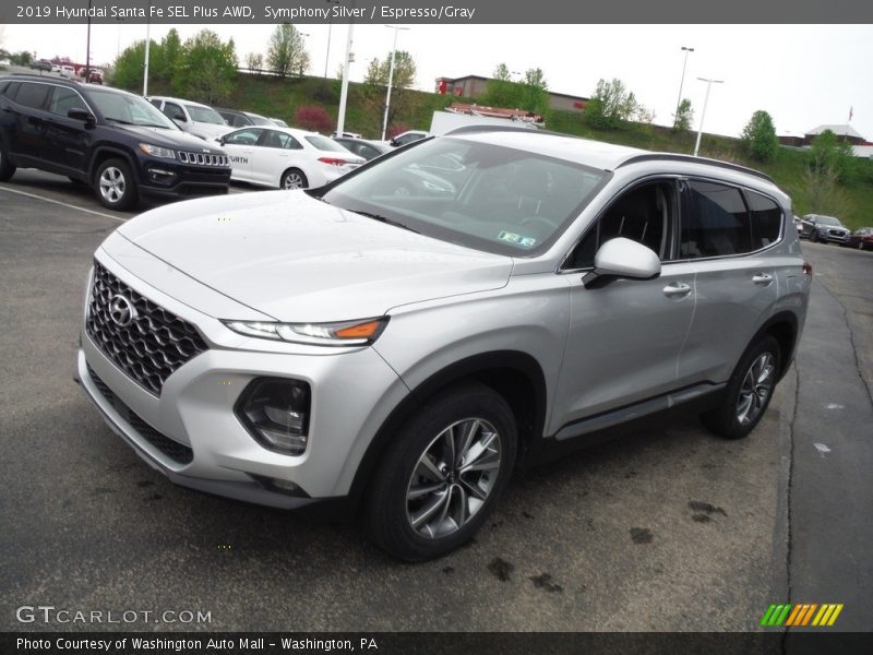 Symphony Silver / Espresso/Gray 2019 Hyundai Santa Fe SEL Plus AWD