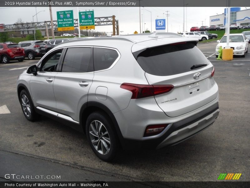 Symphony Silver / Espresso/Gray 2019 Hyundai Santa Fe SEL Plus AWD