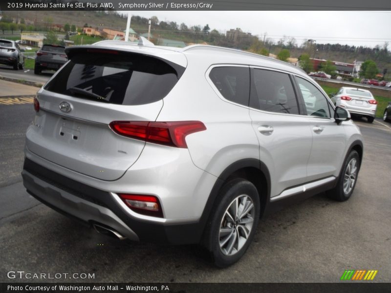 Symphony Silver / Espresso/Gray 2019 Hyundai Santa Fe SEL Plus AWD