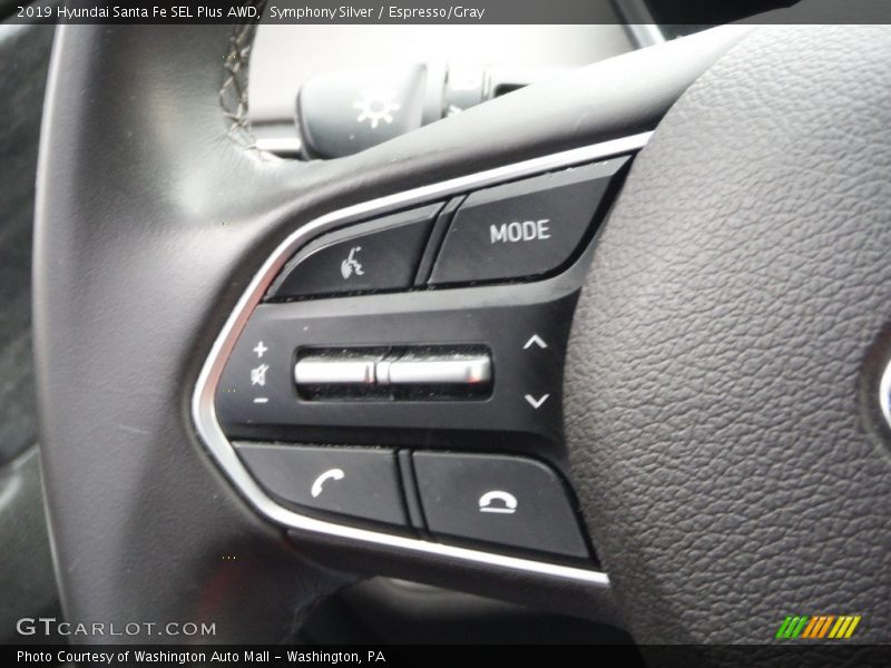 Symphony Silver / Espresso/Gray 2019 Hyundai Santa Fe SEL Plus AWD