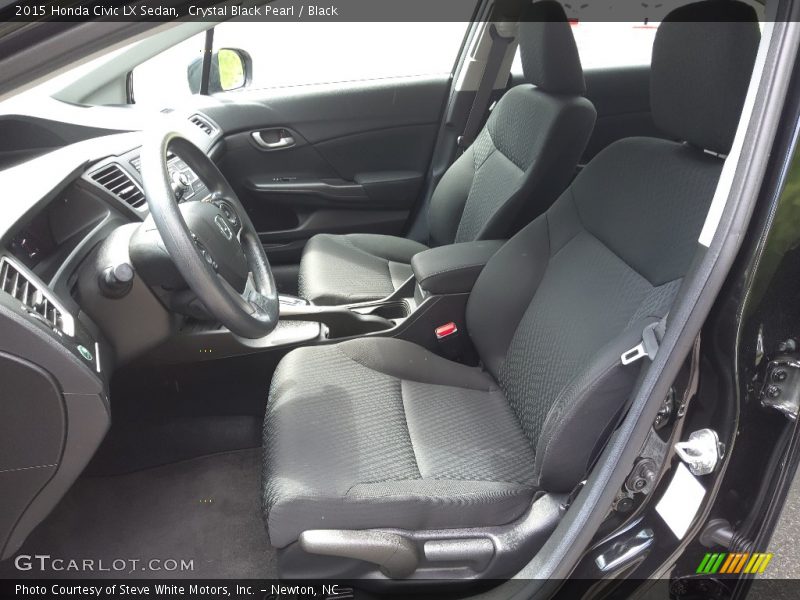 Crystal Black Pearl / Black 2015 Honda Civic LX Sedan