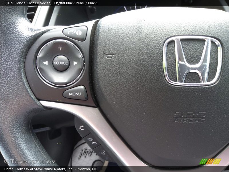 Crystal Black Pearl / Black 2015 Honda Civic LX Sedan