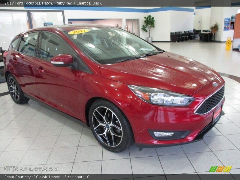 Ruby Red / Charcoal Black 2017 Ford Focus SEL Hatch