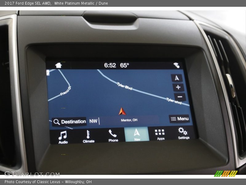 White Platinum Metallic / Dune 2017 Ford Edge SEL AWD