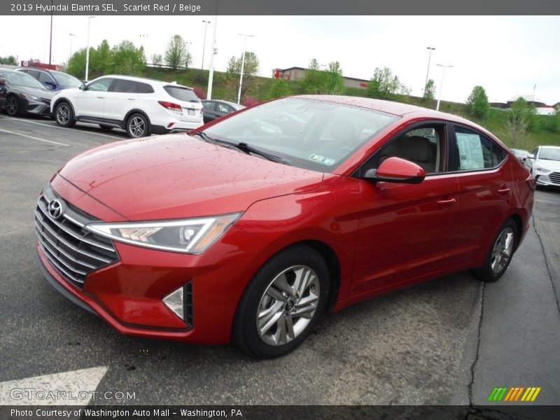 Scarlet Red / Beige 2019 Hyundai Elantra SEL