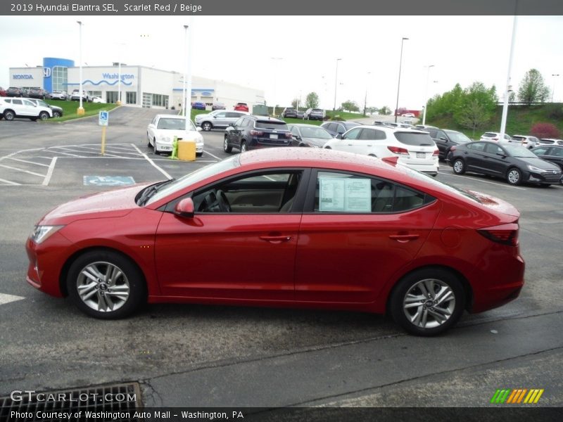 Scarlet Red / Beige 2019 Hyundai Elantra SEL