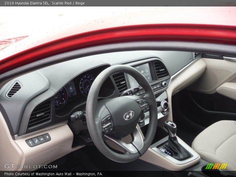 Scarlet Red / Beige 2019 Hyundai Elantra SEL