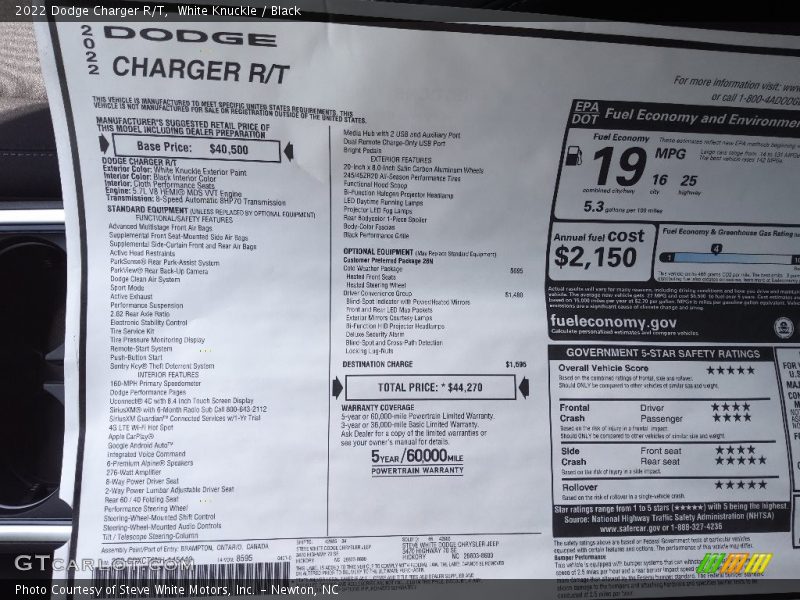 White Knuckle / Black 2022 Dodge Charger R/T