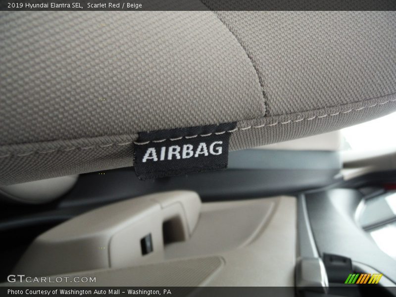 Scarlet Red / Beige 2019 Hyundai Elantra SEL